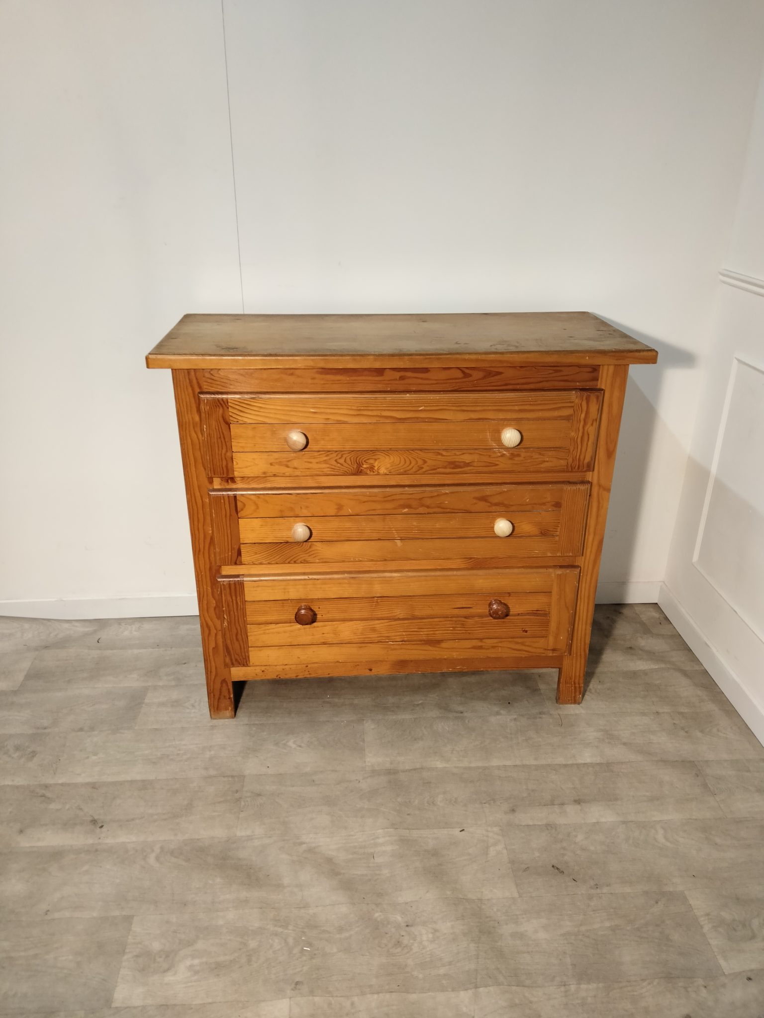 Bobby Commode Vintage En Bois Tat Correct