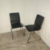 Lot de 2 chaises noires design similicuir