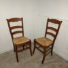 Lot de 2 chaises en bois et paille