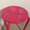 Petit tabouret métallique rouge – Image 2