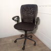 Fauteuil de bureau à roulettes en tissu et cuir