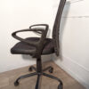 Fauteuil de bureau à roulettes en tissu et cuir – Image 2
