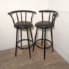 Lot de 2 tabourets de bar noirs