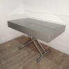 Table grise à hauteur ajustable (+rallonges, 6-8 personnes)