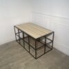Grande table basse en bois et métal