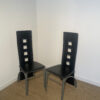 Lot de 2 chaises en similicuir noir