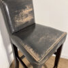 Tabouret de bar en cuir gris et bois – Image 2
