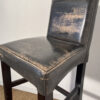 Tabouret de bar en cuir gris et bois – Image 3