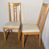 Lot de 2 chaises en bois clair assise tissu – Image 2