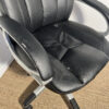 Fauteuil de bureau en similicuir noir – Image 2