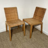 Lot de 2 chaises en bois et osier