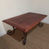 Table basse en fer forgé et bois