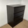 Commode noire haute avec 4 tiroirs – Image 3