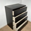 Commode noire haute avec 4 tiroirs – Image 4