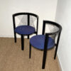 Lot de 2 chaises noires bois et corde – Image 2