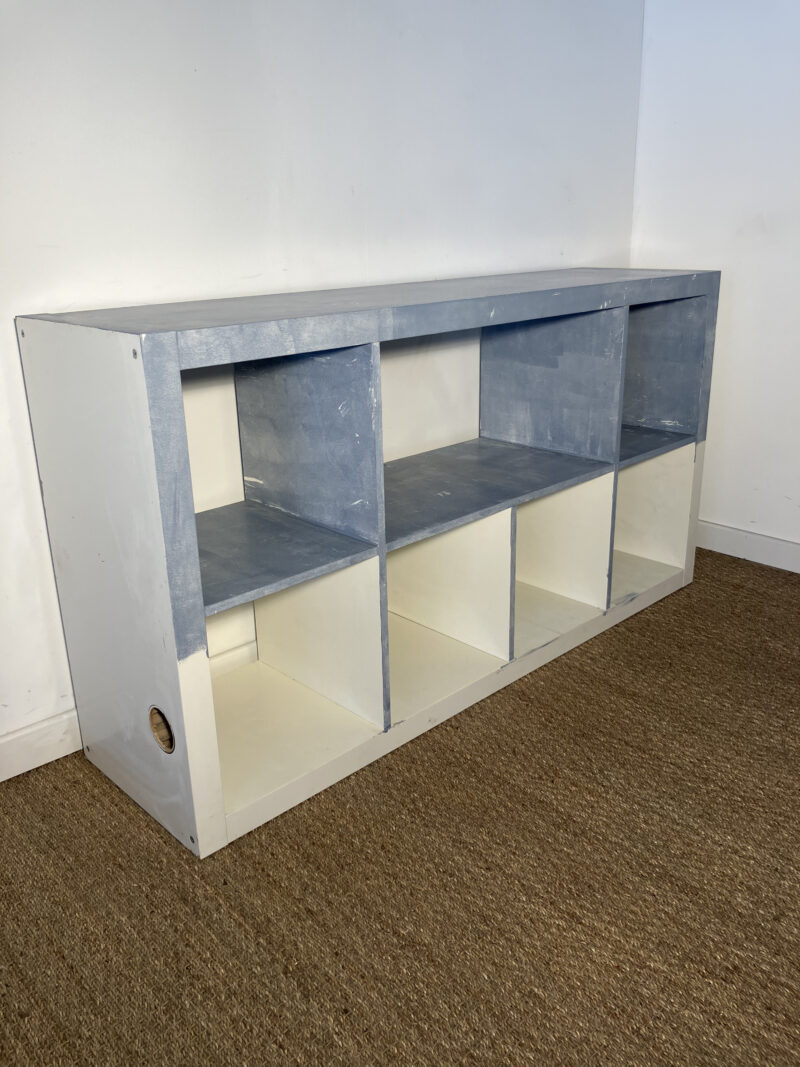 Meuble à case bleu et blanc (à rénover) – Image 3