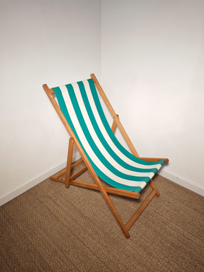 Transat d'extérieur en bois et tissu (2 en stock)