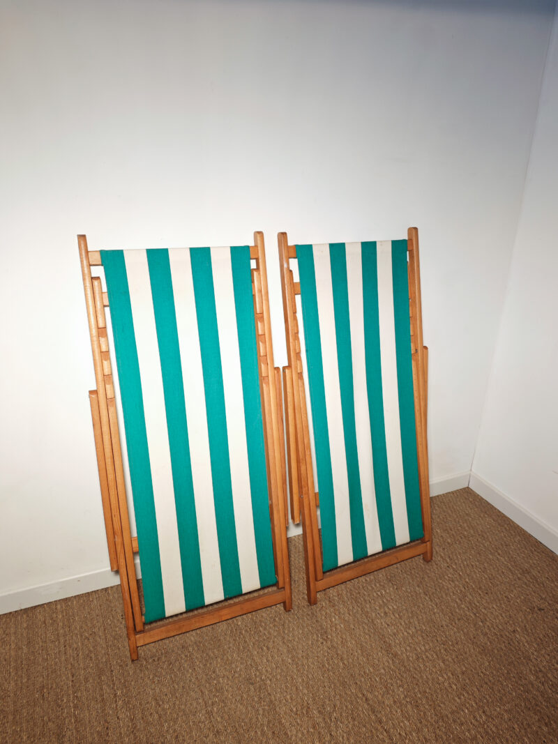 Transat d'extérieur en bois et tissu (2 en stock) – Image 2