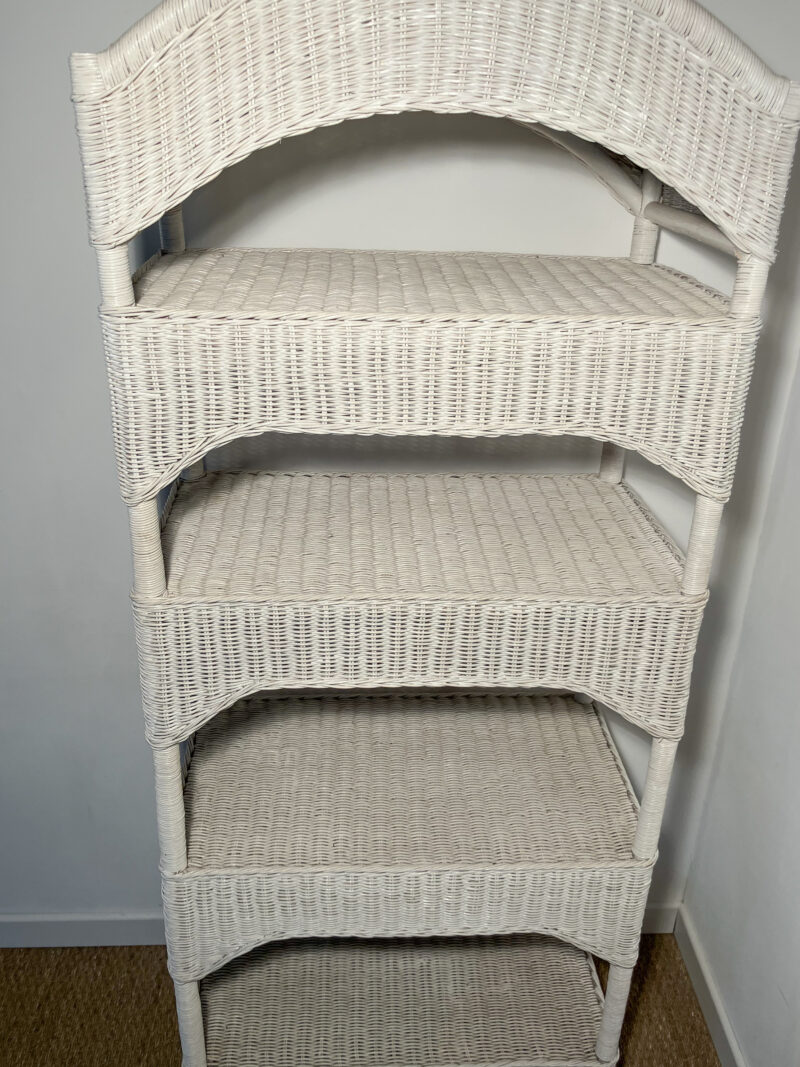 Grande étagère en rotin blanc – Image 4