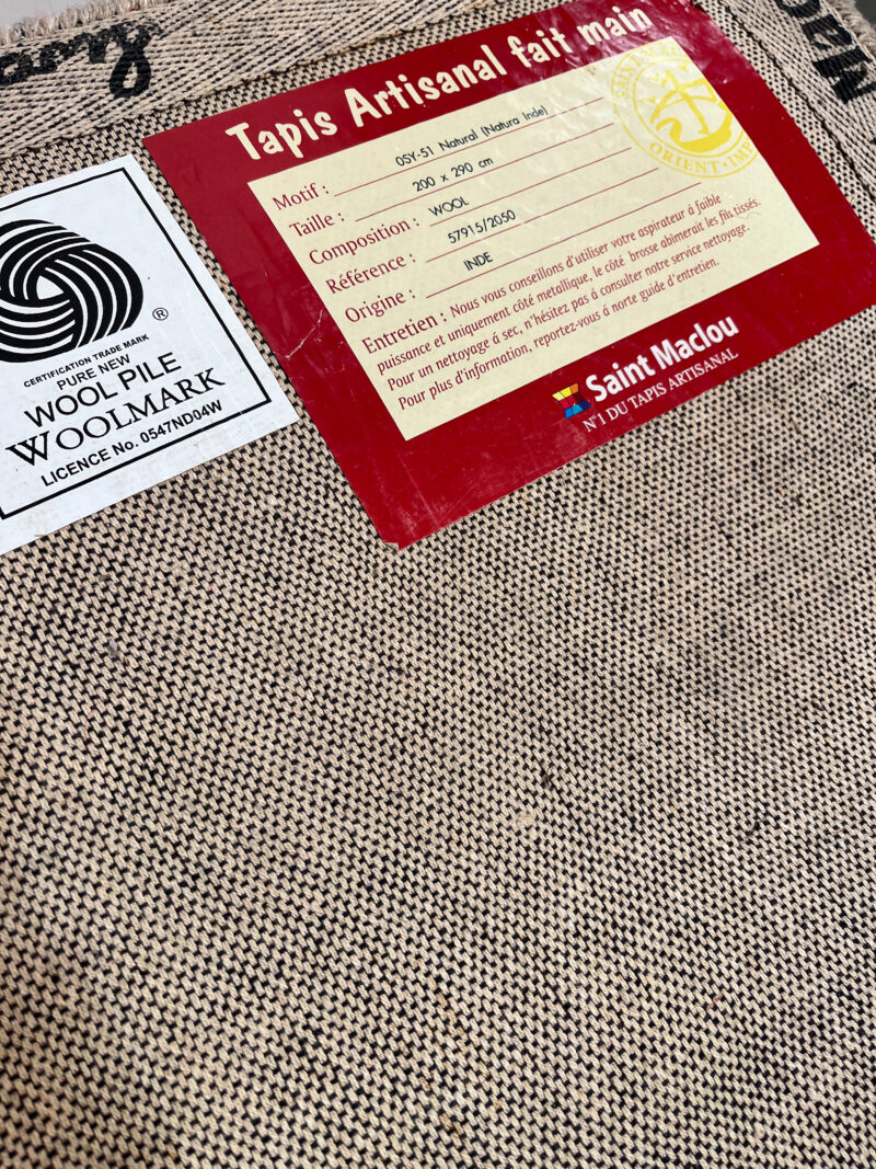 Grand tapis beige et blanc – Image 8