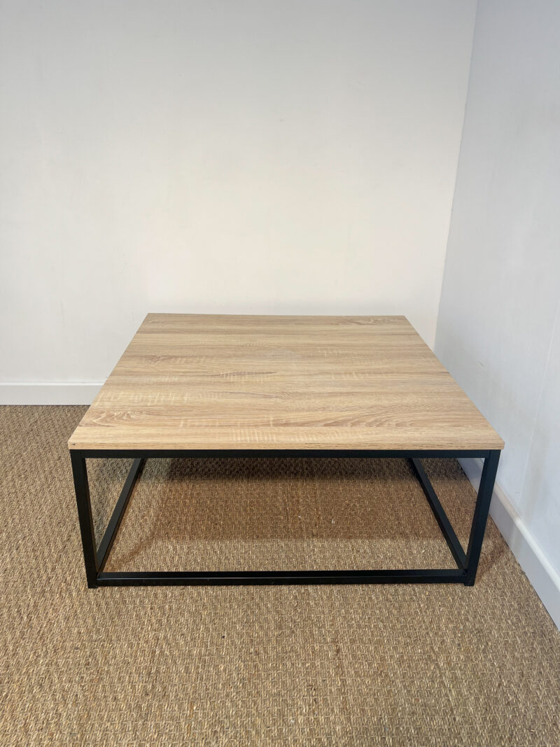 Table basse carrée bois et métal – Image 2