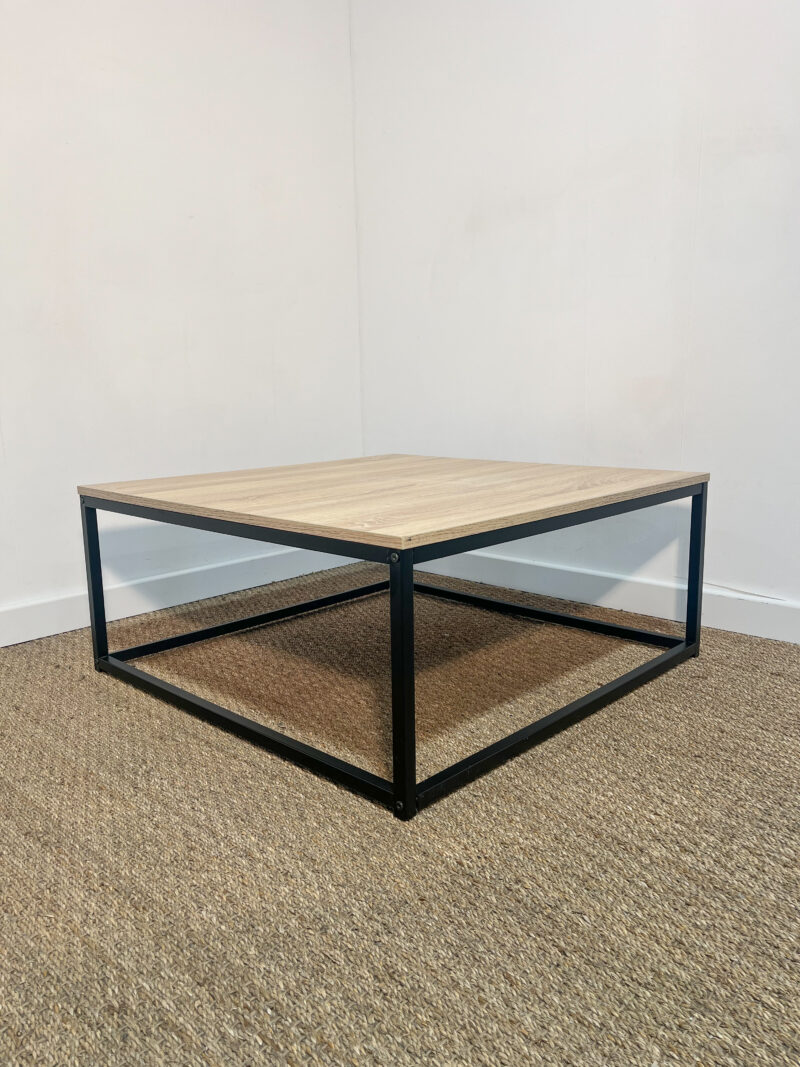 Table basse carrée bois et métal – Image 3