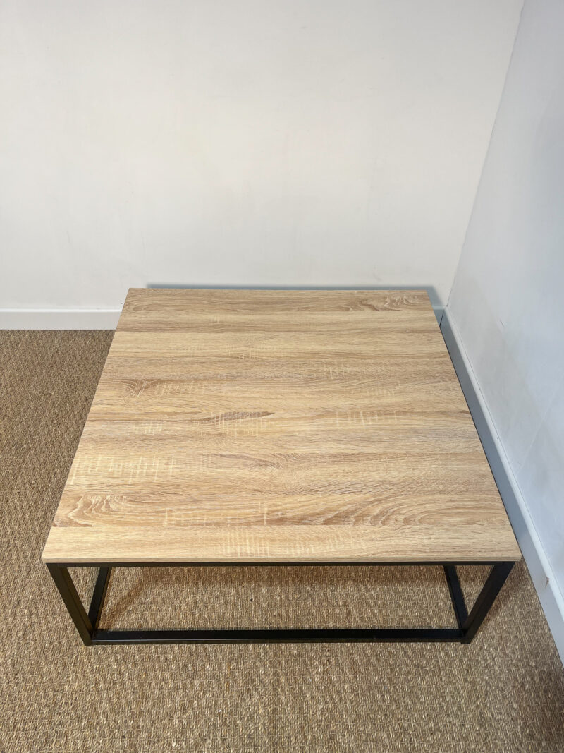 Table basse carrée bois et métal – Image 4