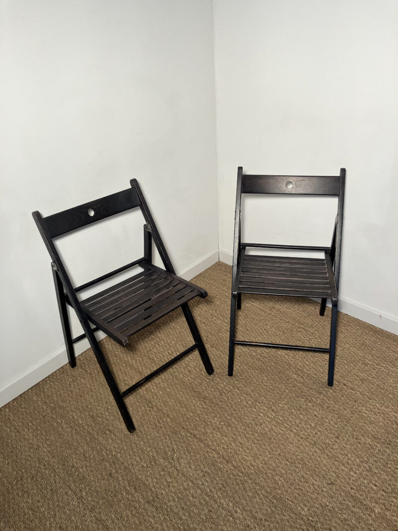 Lot de 2 chaises pliantes noires