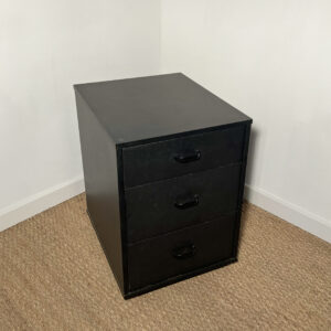 Caisson de bureau/chevet noir sur roulettes