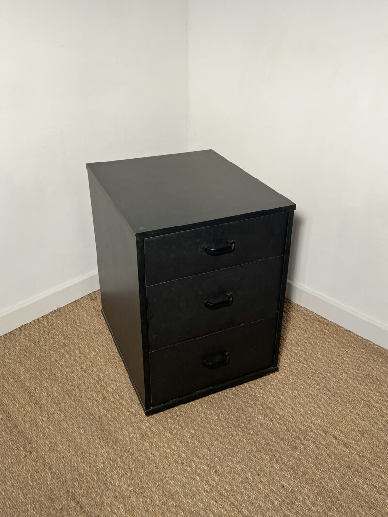 Caisson de bureau/chevet noir sur roulettes