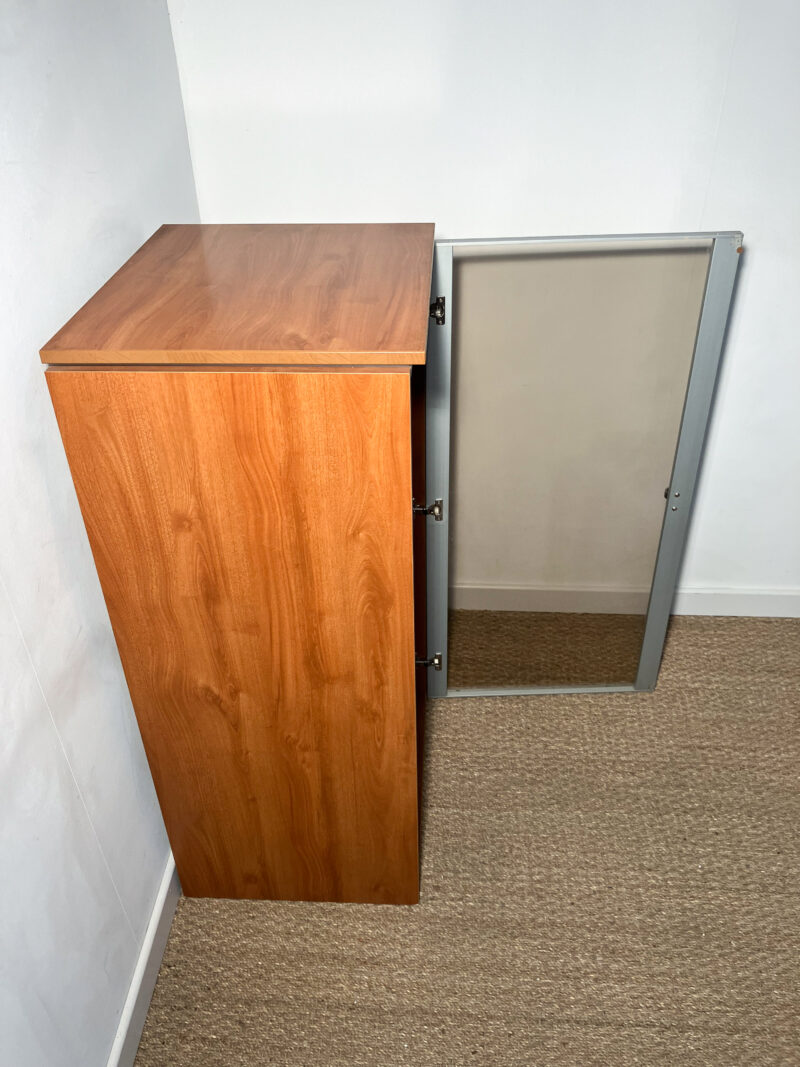 Meuble rangement bois marron, porte vitrée – Image 4