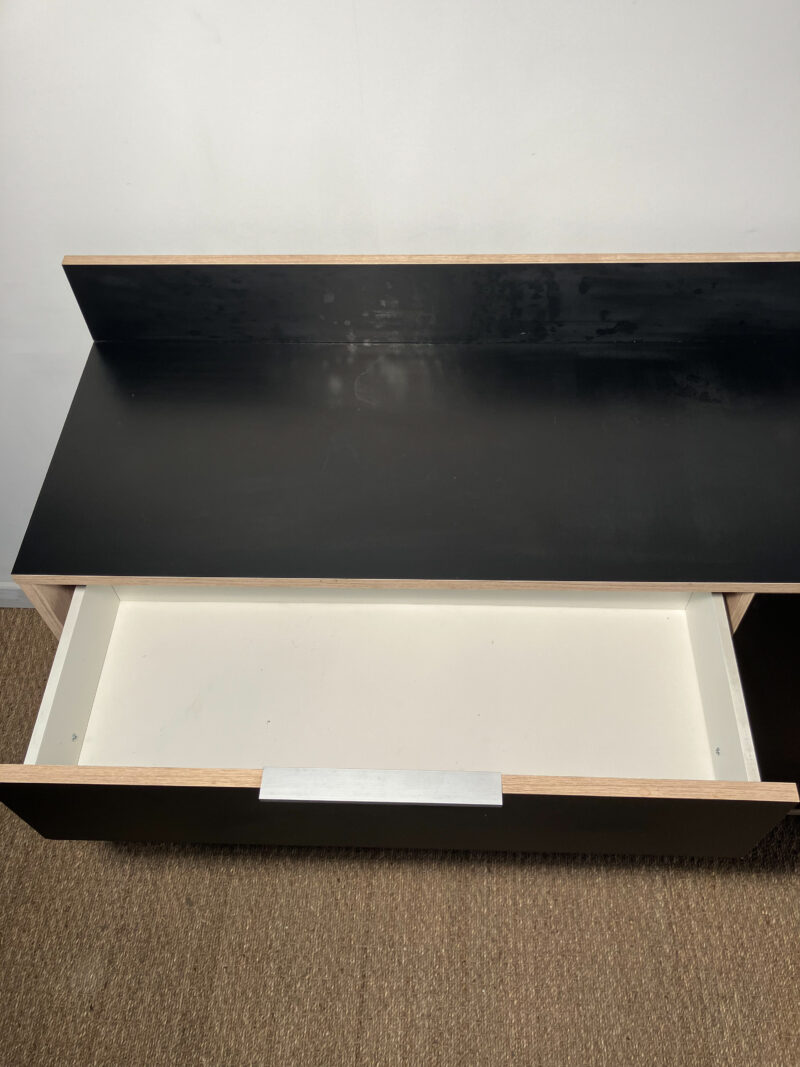 Meuble de rangement de cuisine noir et bois – Image 4