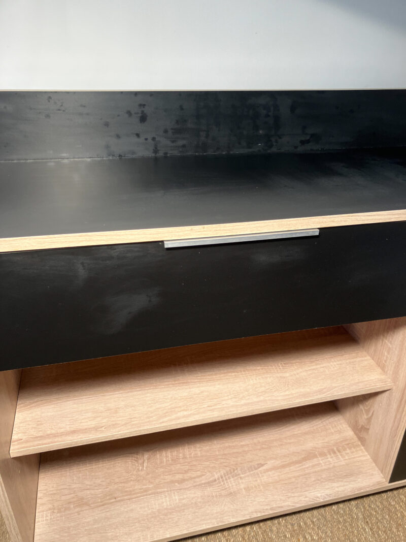 Meuble de rangement de cuisine noir et bois – Image 5