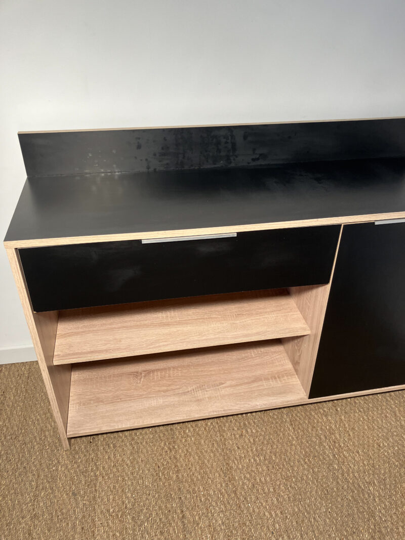 Meuble de rangement de cuisine noir et bois – Image 6