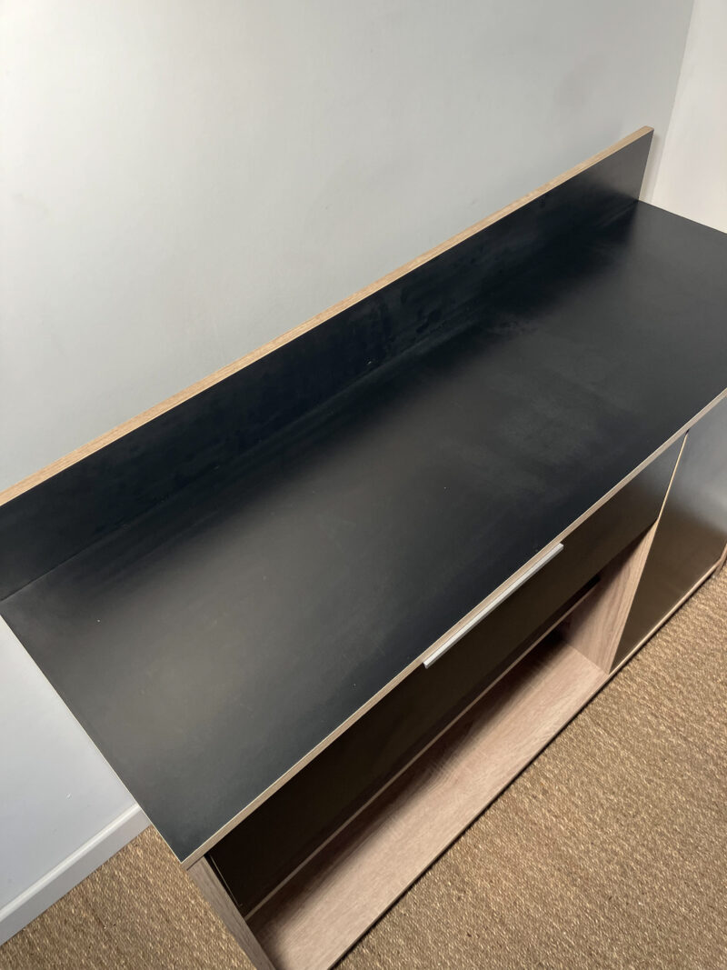 Meuble de rangement de cuisine noir et bois – Image 7