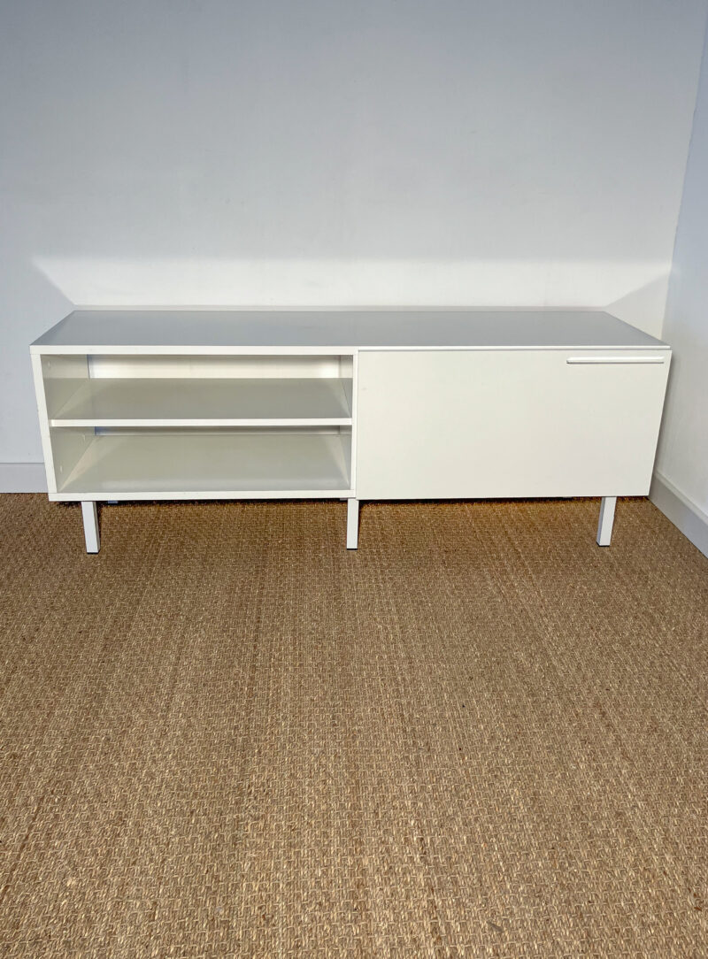 Meuble tv blanc avec porte – Image 2