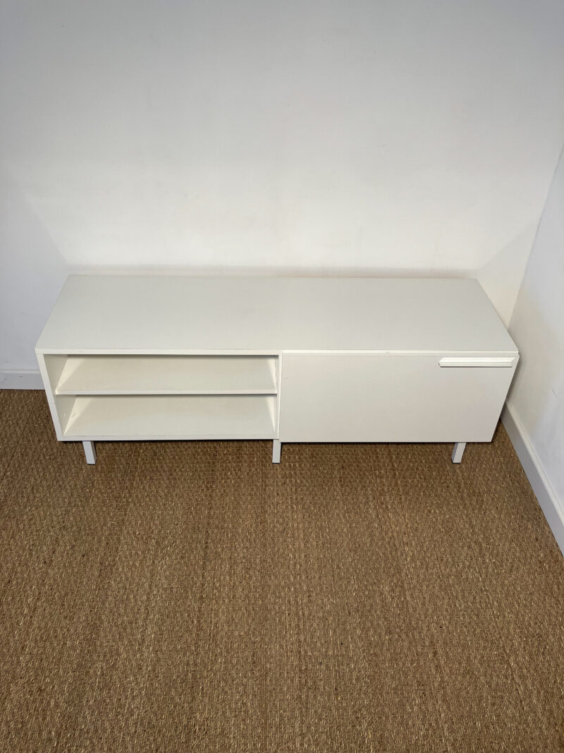 Meuble tv blanc avec porte – Image 3