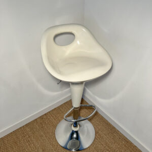 Tabouret de bar réglable blanc et métal