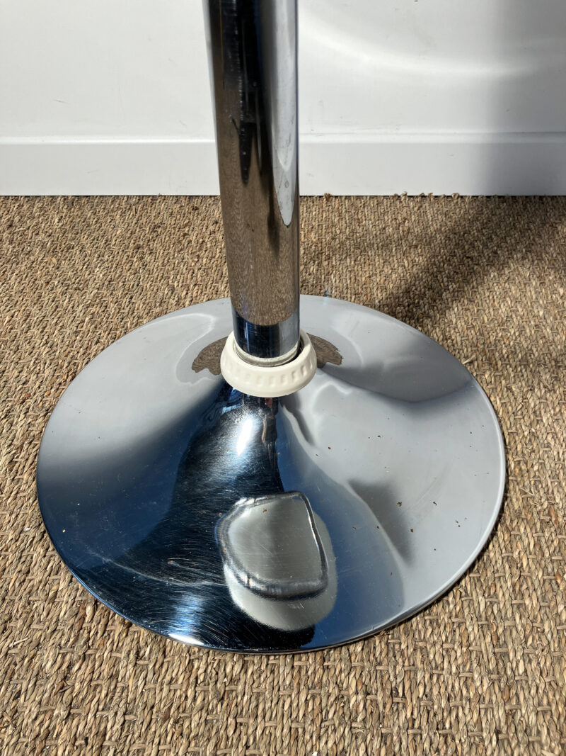 Tabouret de bar réglable blanc et métal – Image 7
