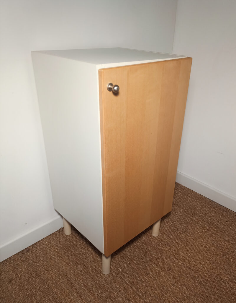 Meuble de rangement blanc et bois – Image 4