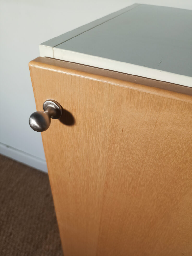 Meuble de rangement blanc et bois – Image 5
