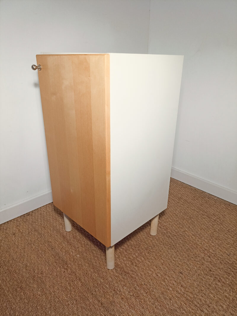 Meuble de rangement blanc et bois – Image 8