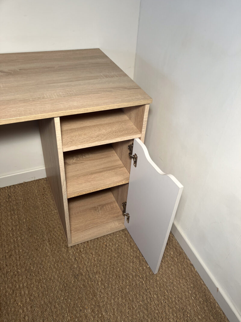 Bureau effet bois avec rangements – Image 5