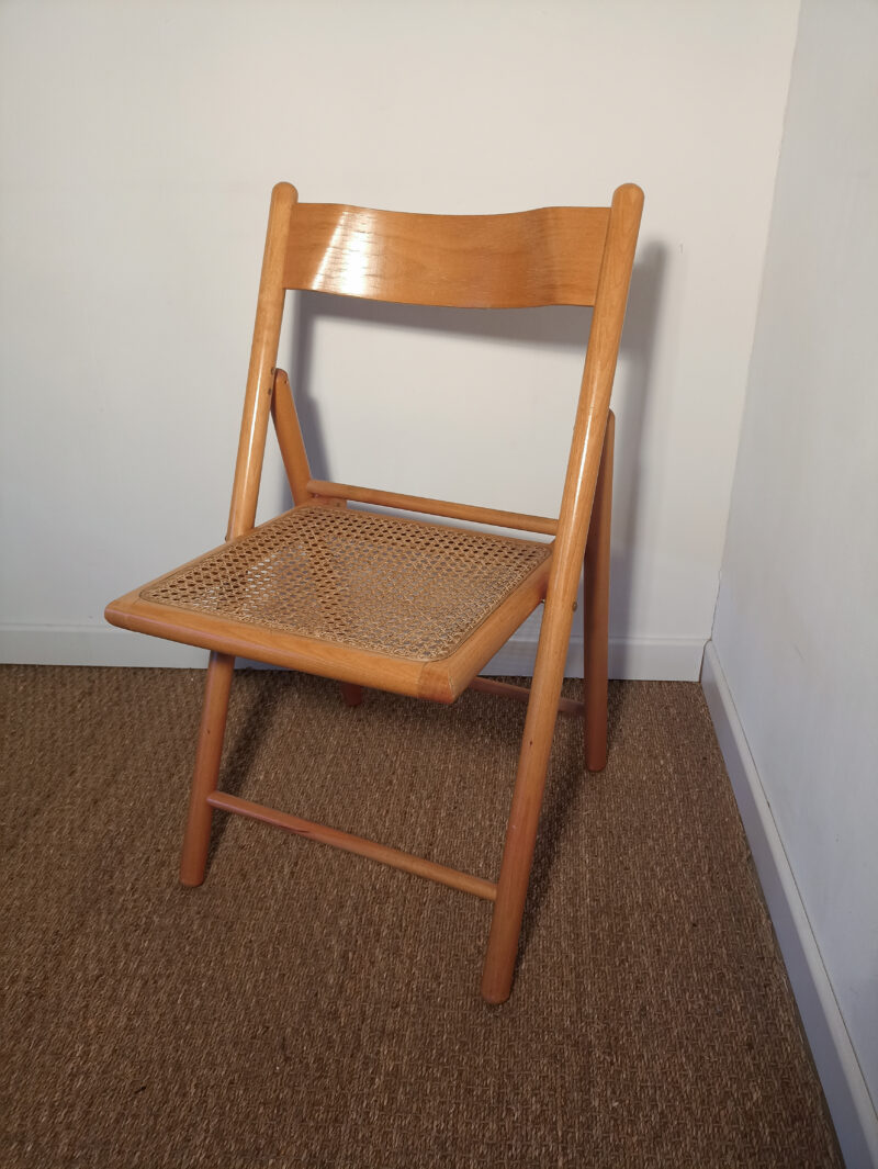 Chaise en bois et osier pliante (à l'unité) – Image 2