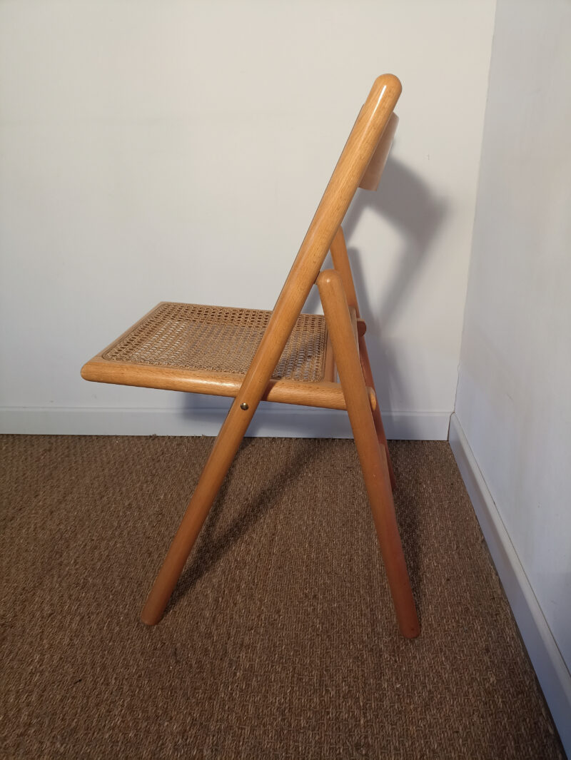 Chaise en bois et osier pliante (à l'unité) – Image 3