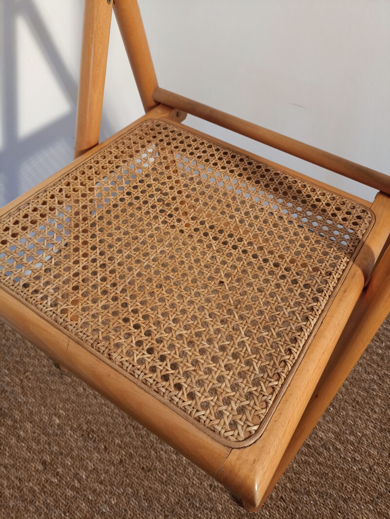 Chaise en bois et osier pliante (à l'unité) – Image 4