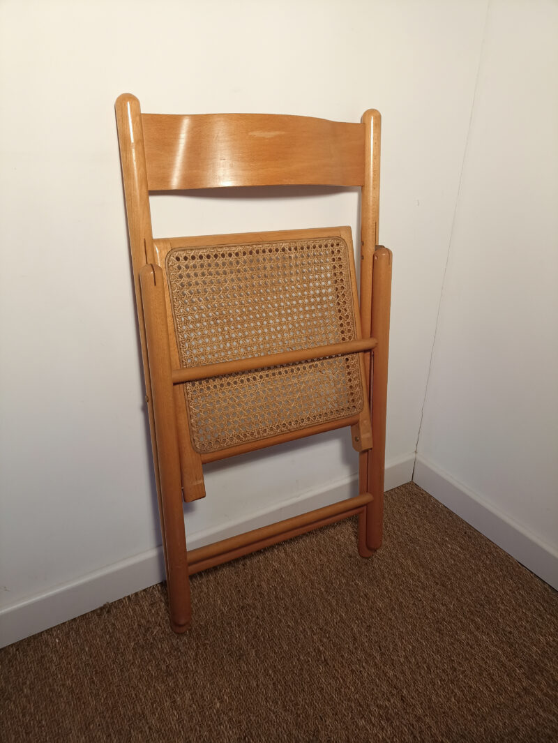 Chaise en bois et osier pliante (à l'unité) – Image 6