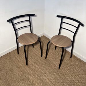 Lot de 2 chaises métal et bois