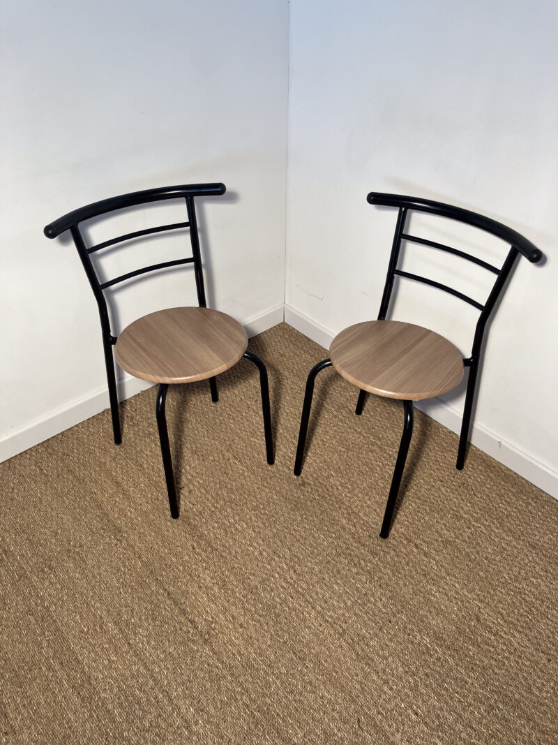 Lot de 2 chaises métal et bois