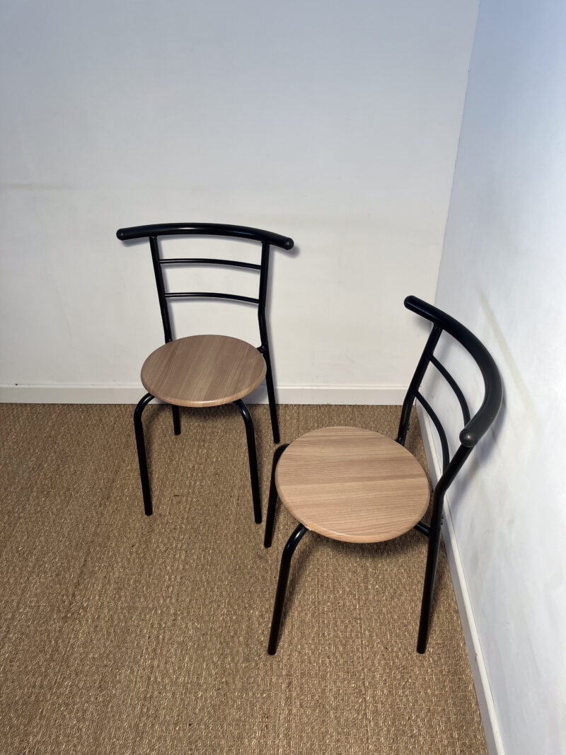 Lot de 2 chaises métal et bois – Image 2